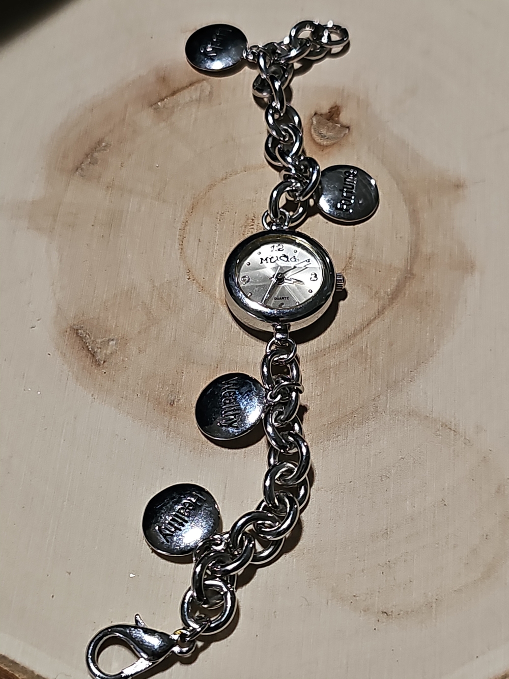 Mudd Silver-Tone Charm Bracelet Watch - Silver